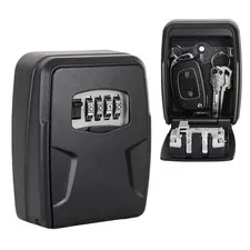 Wall Mount Key Lock Box 4-Digit Combination Outdoor Security Safe Storage Black