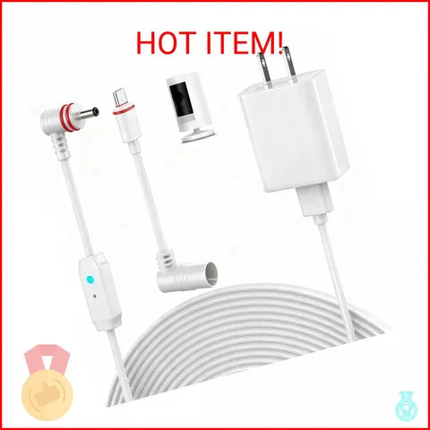 25FT Power Cord Compatible with Ring Spotlight Cam Pro(Battery), Stick Up Cam Ba