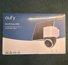 eufy 4G LTE Cam S330 4K Cellular Wireless Security Camera Solar Powered+SIM Card