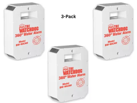 Basement Watchdog 110 dB Battery Operated Water Alarm with 360 Sensing(3-Pack)