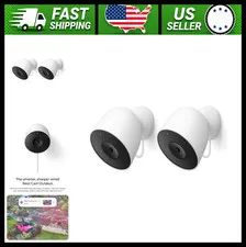 Google Nest Cam Outdoor Wired Security Camera Snow 2 Pack