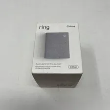 New Ring Chime 3rd Gen Enhanced Audio Real-Time Alerts Home Security White