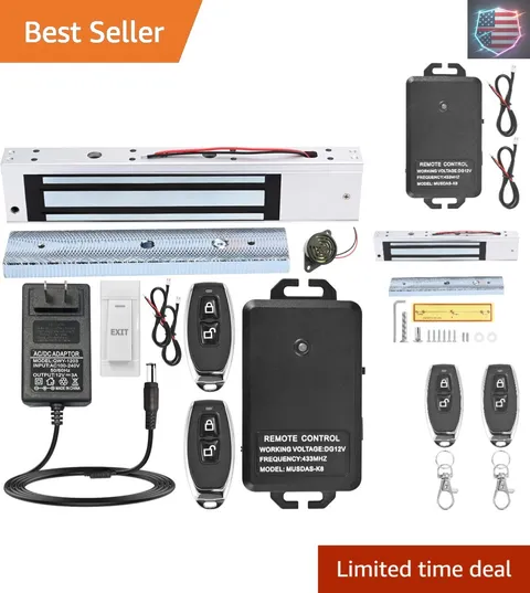 Access Control System with Remote Control – 600lbs Magnetic Door Lock Kit, 12...