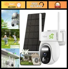 2K Wireless Solar Security Camera Outdoor 360° Auto Tracking Night Vision