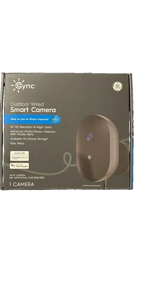 Cync Outdoor Wired Smart Camera 2K HD Wi‑Fi Night Vision, Alexa/Google (1)