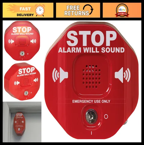 Multifunction Door Alarm - Exit Stopper for Emergency Doors, Prevents Unauthoriz