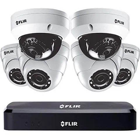 Flir 8CH 4K UHD 3TB PoE NVR DVR Outdoor Vandal Proof Security Camera System Kit