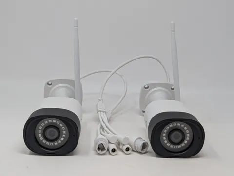 Untested Set of 2 Hiseeu 3MP Wireless IP Security Bullet Cameras 4mm Lens