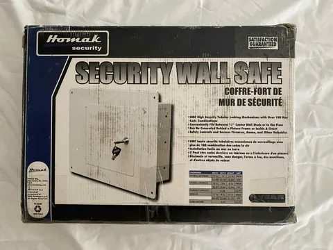 Homak Security Steel Wall Safe, White - HMC High Security Tubular Locking NEW