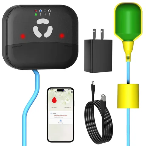 WiFi Sump Pump Alarm with Alert,High Low Water Level Alert,90dB Siren& Flashi...