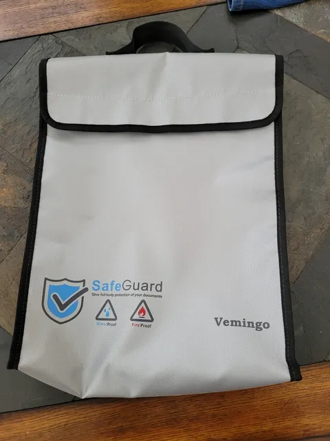 Fireproof Document Valuables Bag Fireproof Case 13x17 Zippered