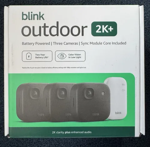 NEW BLINK OUTDOOR 2K+ WIRELESS SECURITY 3 CAMERA SYSTEM - BLACK - SHIPS TODAY