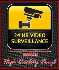CCTV WARNING SIGN STICKER 24 HOUR VIDEO SURVEILLANCE BRAND NEW STYLE 3