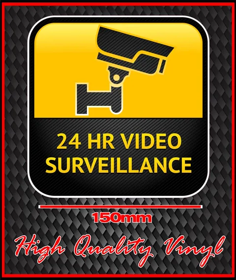 CCTV WARNING SIGN STICKER 24 HOUR VIDEO SURVEILLANCE BRAND NEW STYLE 3