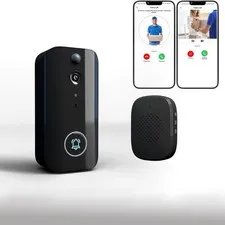 Wireless Doorbell Camera with Chime, 4000mAh Battery, Night Vision Smart Door...