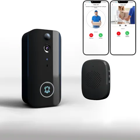 Wireless Doorbell Camera with Chime, 4000mAh Battery, Night Vision Smart Door...