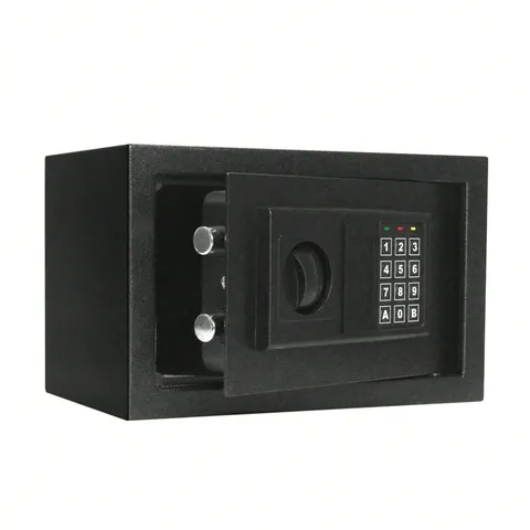 HOMEYUER Secure Steel Digital Safe Box Black Compact Electronic Security Vault