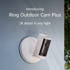 Outdoor Cam Plus, Wired — Wide-Angle 2K Video with  Vision, Low-Light Sight for