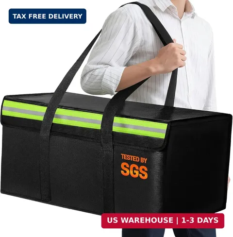 Large Fireproof Document Bags 24x12x12in, Fireproof Document Box for Cash, Photo