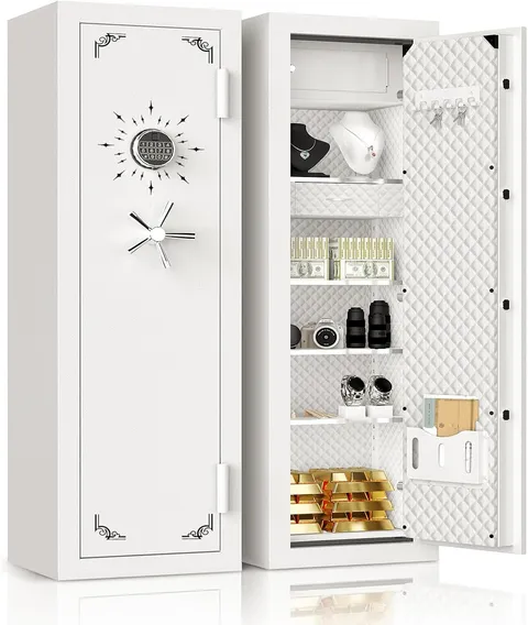55'' Fireproof Safe with Digital Lock, Adjustable Shelves & Double Keys
