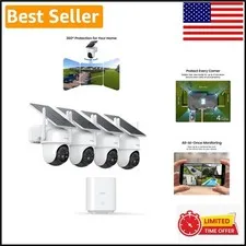 Upgrade Your Home Security with 4 Cam Solar-Powered Wireless Cameras & 2K Vision