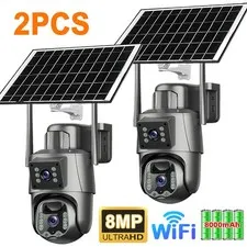 Upgraded Solar Battery Power Security Camera Wifi Wireless CCTV PTZ Night Vision