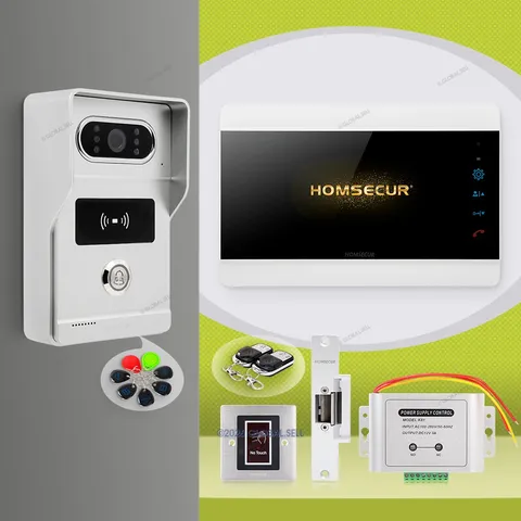 HOMSECUR DIY Video Intercom System Kit With Access Control RFID Touchless Unlock