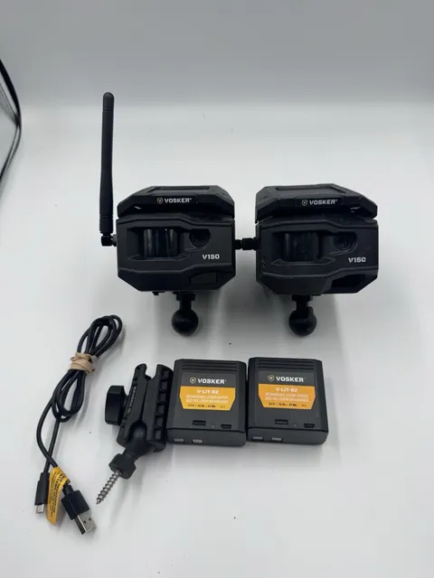 Lot Of 2 Vosker V150 Outdoor Home Security Cameras - Solar-Powered LTE - USED