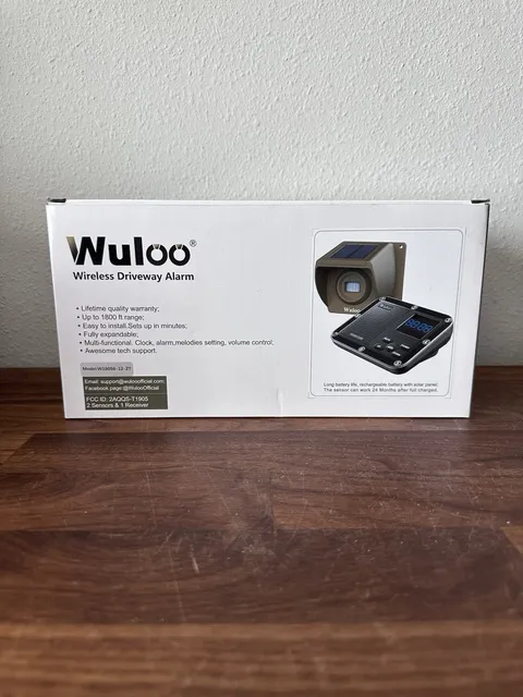Solar Driveway Alarm 1800ft Range, Wireless Motion Sensor, Weatherproof Alert