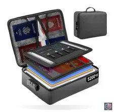 5200°F Fireproof Document Bag with Lock for Home, Office & Travel | Waterproo..-