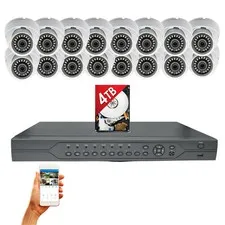Evertech 32 Channel DVR 16pcs 1080P HD Night V Home CCTV Security Camera Set 4TB