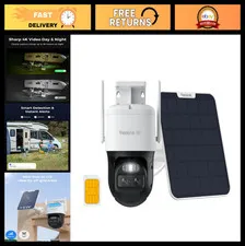 4K Dual Lens Solar Security Camera, Outdoor PTZ, Auto Zoom, 8MP Night Vision, 4G