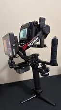camara de cine con gimball y accessorios