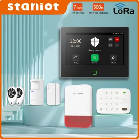 Staniot 7inch Lora Protection Kit WiFi 4G Tuya Smart Home Alarm System With