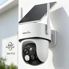 Wansview B7 2K Dual-Cam Outdoor Solar Security Camera 2K Wireless WiFi 360° PTZ