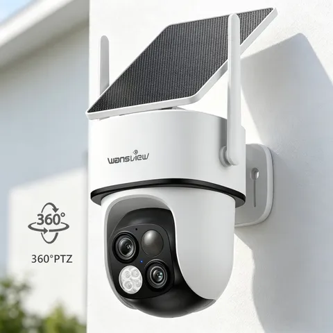 Wansview B7 2K Dual-Cam Outdoor Solar Security Camera 2K Wireless WiFi 360° PTZ