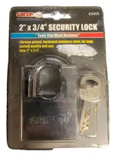 GRIP 43455 2" x 3/4 Security Lock, Chrome + Stainless w/4 Speciality (FVS031059)