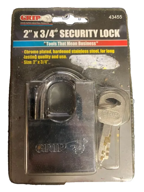 GRIP 43455 2" x 3/4 Security Lock, Chrome + Stainless w/4 Speciality (FVS031059)