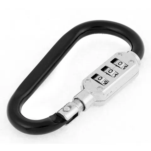 Black Metal 3 Digit Resettable Combination Padlock