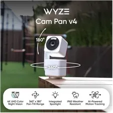 Cam Pan v4: 360° Pan/Tilt, Color Night Vision, Smart Home