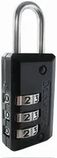 Padlock, 1/8 in Dia Shackle, 11/16 in H Shackle, Steel Shackle, Zinc Body, 13/16