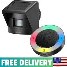 Non-APP Solar RGB Wireless Driveway Alarm 1 Receiver 1 Sensor | 2600FT Range,36