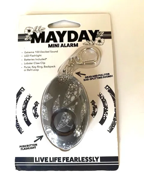 Mayday Mini Loud Alarm Self Defense Personal Emergency LED Keyring Keychain, NEW