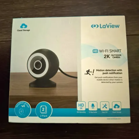 LaView 2K Wi‑Fi Outdoor IP Camera 2-Pack Black LV-PW5B-2PK Motion Alerts