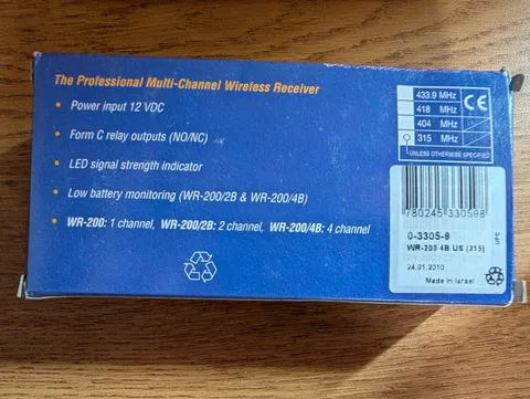 Visonic WR-200/4B 4-Channel Wireless Receiver 0-3305-9