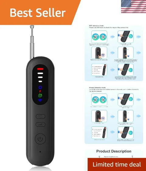 Portable Hidden Camera Finder with Rechargeable Battery for Secure Travel