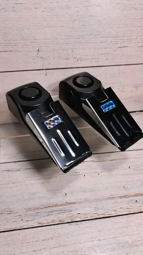 Door Stop Alarm with 120DB Siren Door Stop for Home & Travel Black Pack of 2