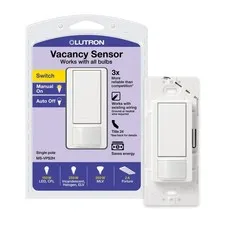 Lutron Maestro MS-VPS2H-WH Vacancy Motion Sensor Switch Single-Pole White