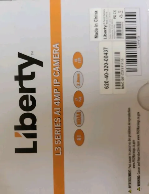 Liberty AI 4MP IP  2.8mm, True WDR, 100’ IR, PoE Outdoor Turret Camera-#L3IP4TS