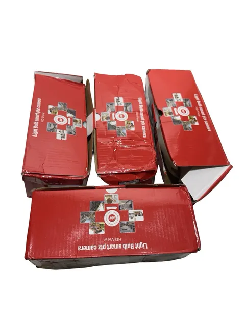 Lot Of 4 Light Bulb Smart Ptz Camera, Open Box